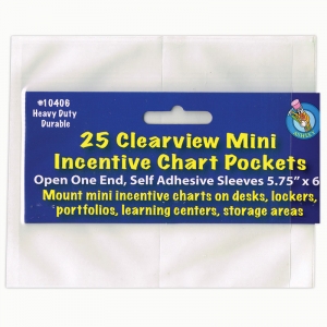 CLEAR VIEW SELF-ADHESIVE 25/PK POCKET MINI INCENTIVE CHART 5.75X6