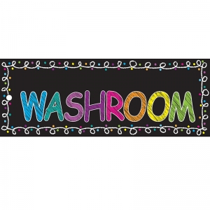 Chalk Loop Washroom Laminated 2-Sided Pass, 9" x 3.5"