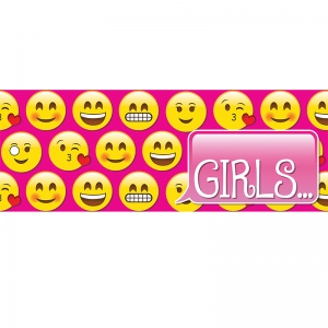Emoji Girls Laminated 2-Sided Pass, 9" x 3.5"