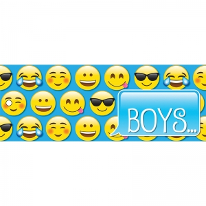 Emoji Boys Laminated 2-Sided Pass, 9" x 3.5"