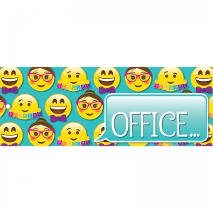 Emoji Office Laminated 2-Sided Pass, 9" x 3.5"