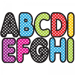 Magnetic Letters, 2.75", Assorted Color Polka Dot