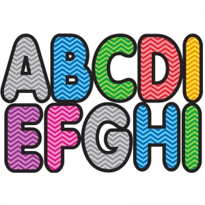 Magnetic Letters, 2.75", Assorted Color Chevron