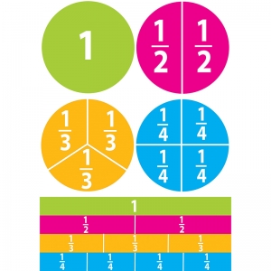 Foam Manipulatives Fraction Circles, 20 Pieces