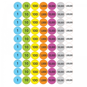 Foam Manipulatives Place Values, 70 Pieces