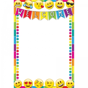 Smart Poly Emoji Welcome Chart, Dry-Erase Surface, 13" x 19"