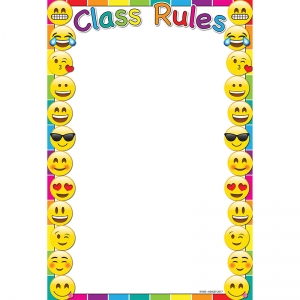 Smart Poly Emoji Class Rules Chart, Dryerase Surface, 13 X 19