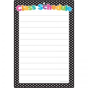 Black White Polka Dots Class Sched Chart Dry-erase Surface