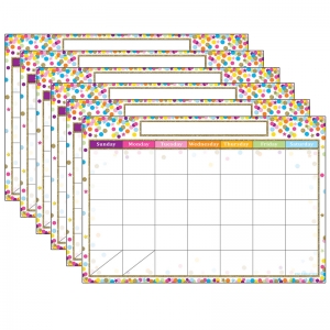 (6 EA) SMART CONFETTI CALENDAR CHART DRY-ERASE SURFACE