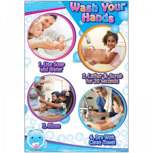 13x19 Wash Your Hands 4 Bubbles Smart Poly Chart