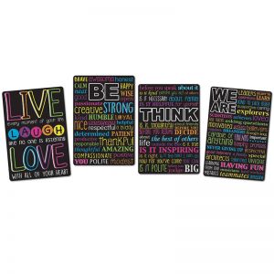 Smart Poly Motivational Classroom Charts, 13" x 19", Set of 4