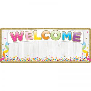 Smart Poly Welcome Banner Confetti Dry-erase Surface