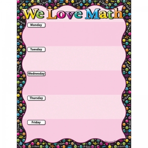 Smart Poly We Love Math Emoji Chart, Dryerase Surface, 17 X 22