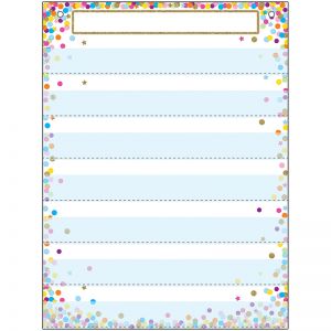 Smart Poly Pocket Chart, 18" x 24", 7 Pockets & 2 Grommets, Confetti