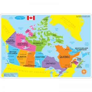 Canadian Map Learning Mat 2 Sided Write On Wipe Off