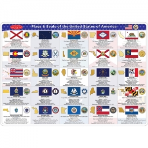 2 Sided Learning Mat State Flags Smart Poly