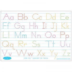 Smart Poly Learning Mats, 12" x 17", Double-Sided, Manuscript Tracing, Pack of 10