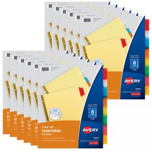 (12 PK) 8 BIG TAB INSERT DIVIDERS 