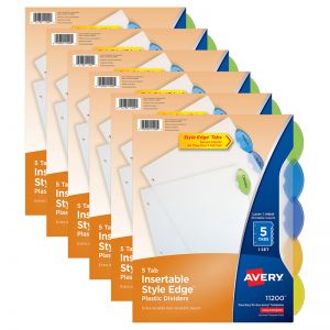 (6 PK) 5 TAB EDGE INSERTABL DIVIDER 