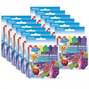 (12 Pk) Washable Markers Scented 6