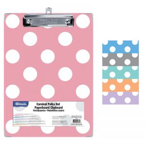 Carnival Polka Dot Paperbd Clipbord W/ Low Profile Clip