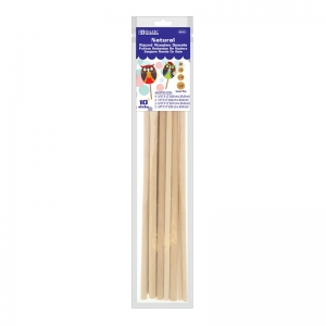 Assrtd Round Naturl Wood Dowel 10pk 