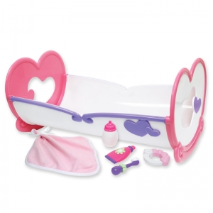 DELUXE ROCKING DOLL CRIB & ACCESSORIES