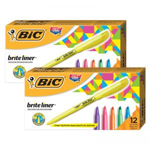 (2 PK) 12/PK ASST CHISEL HIGHLIGHT BIC