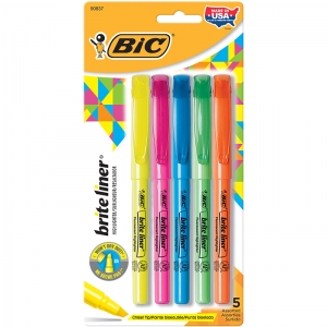 Bic Bright Liner Highlighters 5pk Assorted