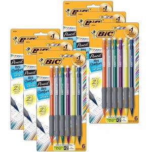 (6 PK) BIC MATIC GRIP 6PK ASST MECHANICAL PENCILS .7MM