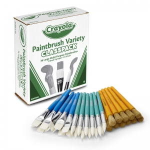 Large Variety Paint Brushes Classpack, 36 Brushes