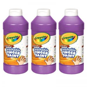 Washable Finger Paint, Violet, 16 oz. Bottle, Pack of 3