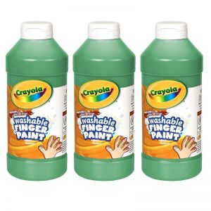 Washable Finger Paint, Green, 16 oz. Bottle, Pack of 3