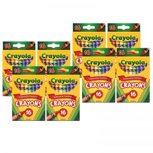 (8 BX) CRAYOLA CRAYONS 16CT PER PEGGABLE BX