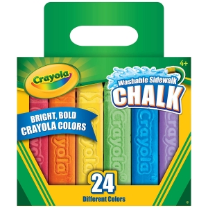 (4 BX) CRAYOLA WASHABLE SIDEWALK CHALK 24CT PER BX