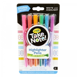 6ct Take Note Highlighter Pens Dual-ended