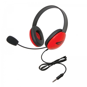 HEADSETS W/ SINGLE 35MM PLUGS RED LISTENING 1ST