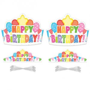 (2 PK) HAPPY BIRTHDAY CROWNS 