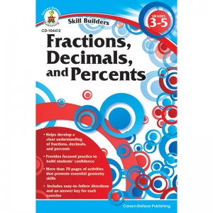 Skill Builders Fractions, Decimals, and Percents Workbook, Grade 3-5