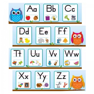 Colorful Owls Alphabet Mini Bulletin Board Set