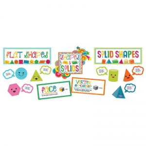 School Pop Shapes And Solids Bulletin Board Set