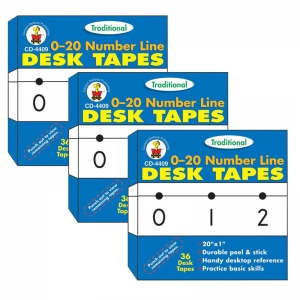 (3 PK) DESK TAPES TRADITIONAL NUMBER LINE