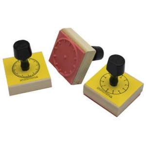 Clock Stamp Set, 3 Per Set, 2 Sets