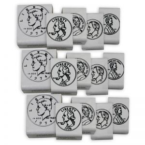 (3 ST) STAMP SET COINS HEADS 5 PER SET