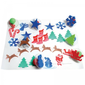 GIANT CHRISTMAS STAMPS SET OF 10 