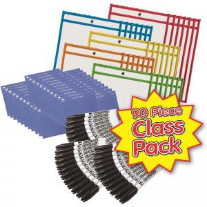 DRY ERASE POCKET CLASS PACK 30 SETS 