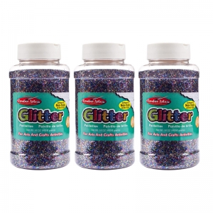 (3 EA) GLITTER 16OZ BOTTLE MULTICLR 