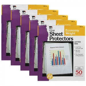 (5 BX) TOP LOADING SHEET PROTECTORS CLEAR 50 PER BOX