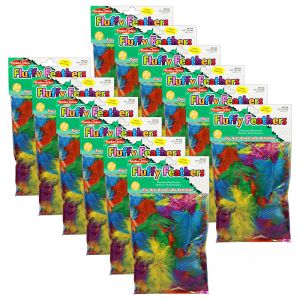 Creative Arts Turkey Feathers, Hot Colors, 14 Grams Per Pack, 12 Packs