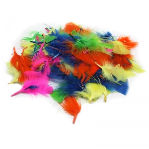 (12 PK) TURKEY FEATHERS HOT COLORS